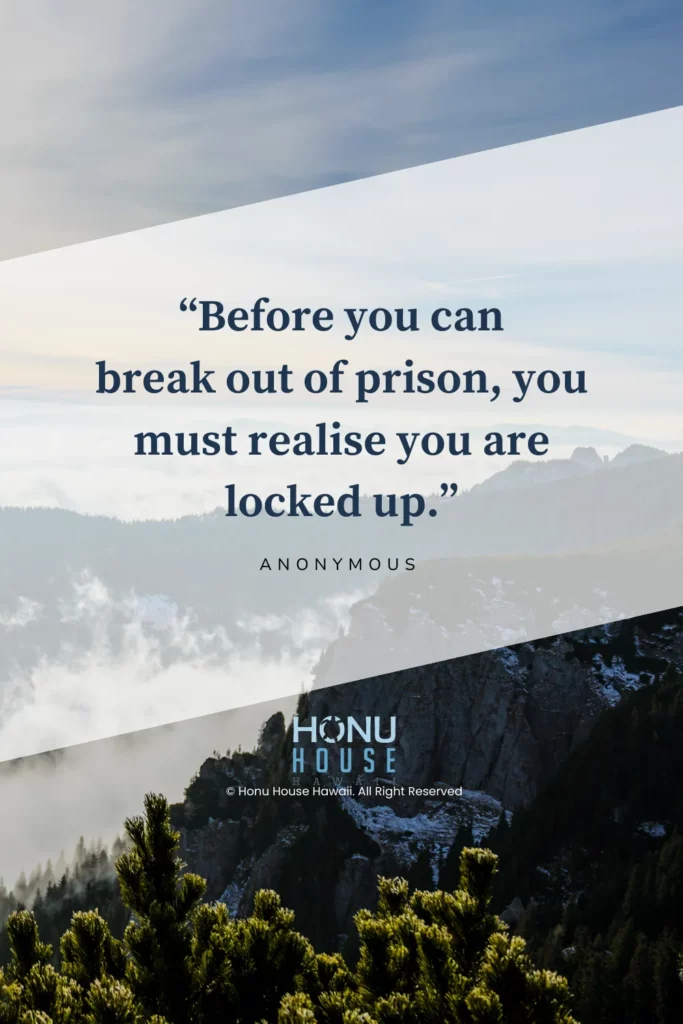 Before you can break out of prison, you must realise you are locked up. – Anonymous