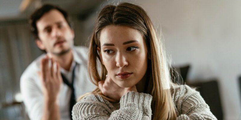 wife and husband argue over drinking